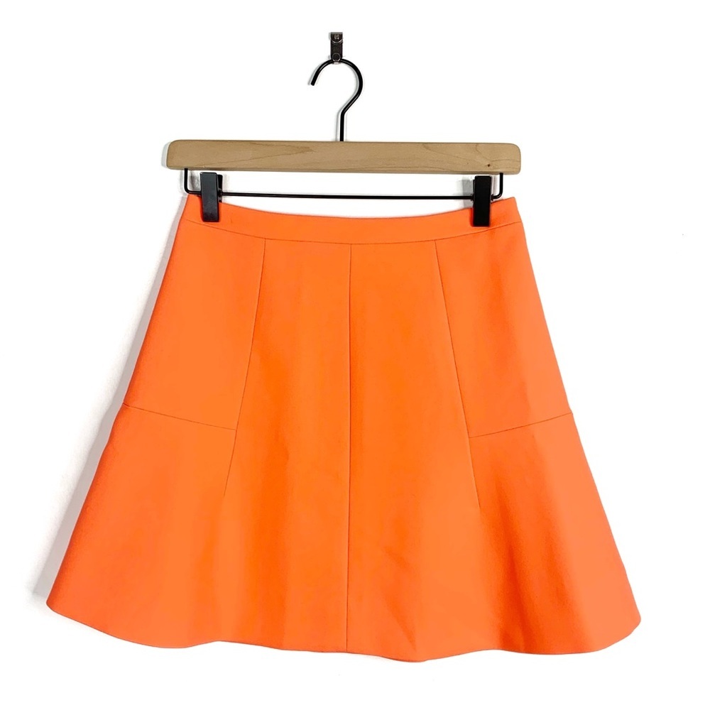 J. Crew Neon Orange Flared Mini Skirt Size 00 New